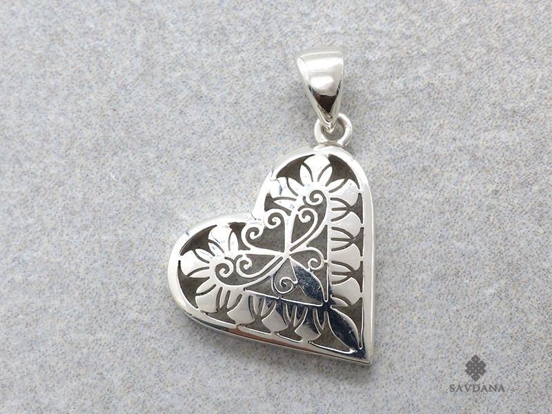 PA619 Pendentif Argent Massif Coeur