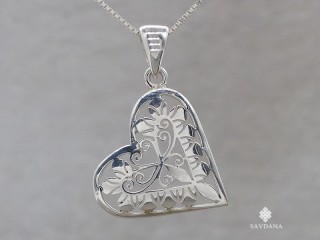 PA619 Pendentif Argent Massif Coeur