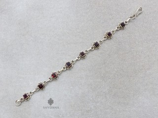 BrA93 Bracelet Argent Massif Grenat