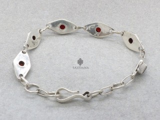 BrA109 Bracelet Argent Massif Grenat