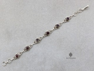 BrA109 Bracelet Argent Massif Grenat