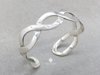 BrA110. Bracelet Tibétain Argent Massif