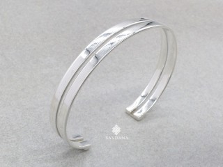 BrA111 Bracelet Tibétain Argent Massif