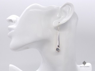 BdOA208 Boucles d'Oreille Argent Massif Labradorite