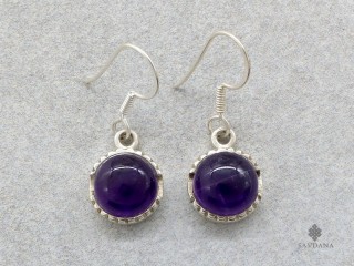 BdOA216 Boucles d'Oreille Argent Massif Améthyste