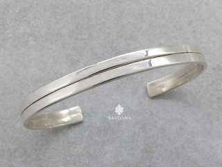 BrA132 Bracelet Tibétain Argent Massif