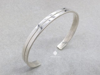 BrA132 Bracelet Tibétain Argent Massif