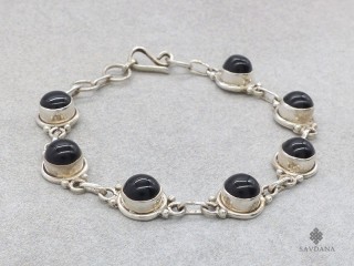BrA136 Bracelet Argent Massif Onyx