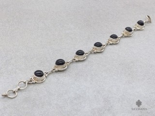 BrA136 Bracelet Argent Massif Onyx
