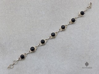 BrA136 Bracelet Argent Massif Onyx