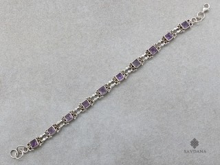 BrA139 Bracelet Argent Massif Améthyste