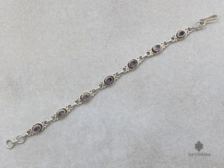 BrA141 Bracelet Argent Massif Améthyste