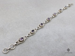 BrA141 Bracelet Argent Massif Améthyste