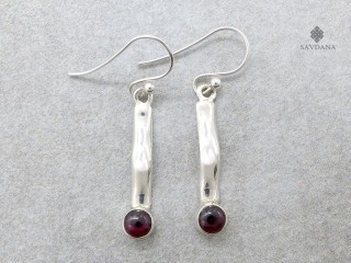 BdOA240 Boucles d'Oreille Argent Massif Grenat