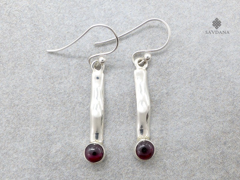 BdOA240 Boucles d'Oreille Argent Massif Grenat
