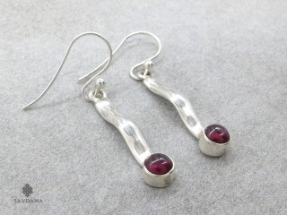 BdOA240 Boucles d'Oreille Argent Massif Grenat