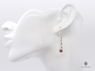 BdOA240 Boucles d'Oreille Argent Massif Grenat