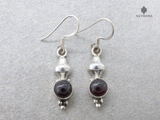 BdOA242 Boucles d'Oreille Argent Massif Grenat
