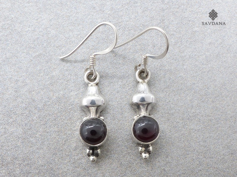 BdOA242 Boucles d'Oreille Argent Massif Grenat