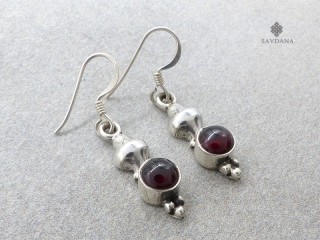 BdOA242 Boucles d'Oreille Argent Massif Grenat