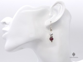 BdOA242 Boucles d'Oreille Argent Massif Grenat
