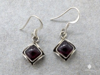BdOA245 Boucles d'Oreille Argent Massif Grenat