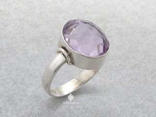 BA600 Bague Argent Massif Améthyste. Taille 58