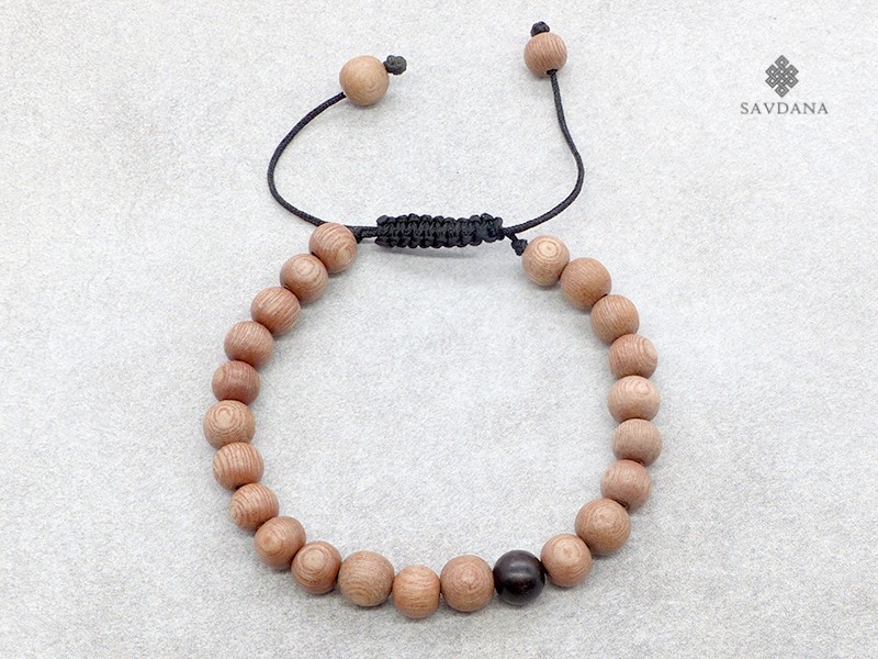 BrMala377 Bracelet Mala de Prières Tibétain Bois