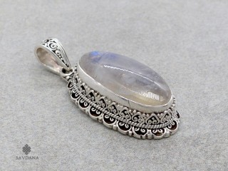 PA517 Pendentif Argent Massif Pierre de Lune