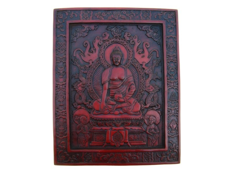 Div24 Plaque Bouddha Astamangala Dragon 
