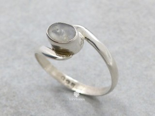 BA233 Bague Argent Massif Quartz. Taille 58