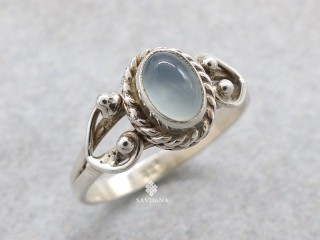 BA296 Bague Argent Massif Quartz. Taille 60