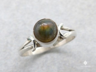 BA367 Bague Argent Massif Labradorite. Taille 57