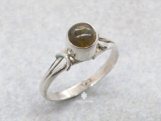 BA367 Bague Argent Massif Labradorite. Taille 57