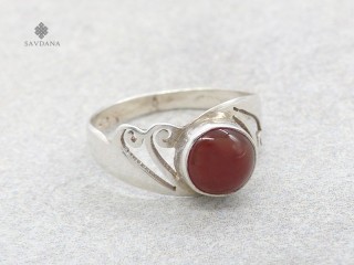 BA607 Bague Argent Massif Onyx. Taille 56