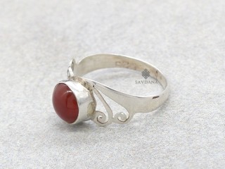 BA607 Bague Argent Massif Onyx. Taille 56