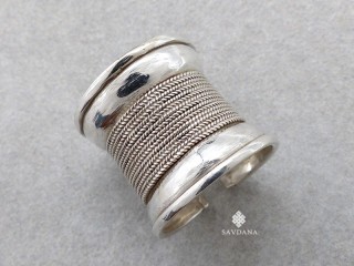 BA272 Bague Tibétaine Argent Massif