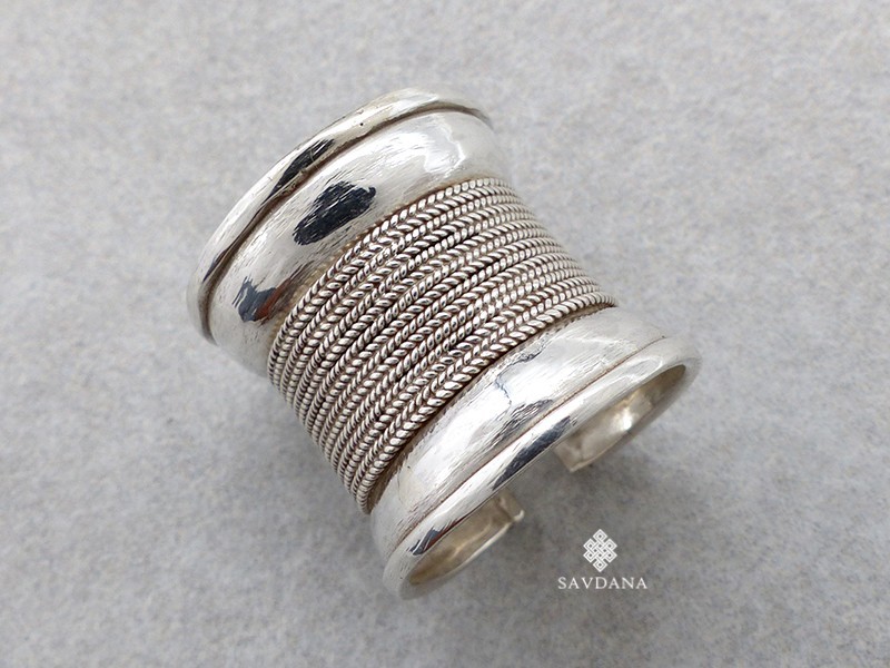 BA272 Bague Tibétaine Argent Massif