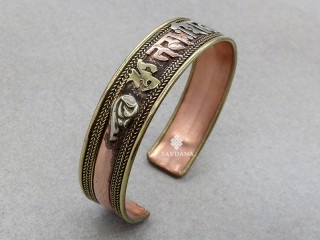 BrD363 Bracelet Tibétain 3 Métaux Mantra Om Namah Shivaya