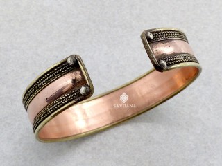 BrD363 Bracelet Tibétain 3 Métaux Mantra Om Namah Shivaya
