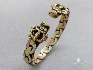 BrD431 Bracelet 3 Métaux Serpents