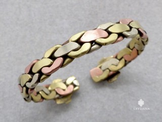 BrD431 Bracelet 3 Métaux Serpents