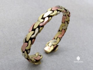 BrD431 Bracelet 3 Métaux Serpents
