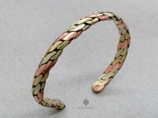 BrD436 Bracelet Tibétain Cuivre Laiton Métal Argenté