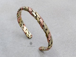 BrD436 Bracelet Tibétain Cuivre Laiton Métal Argenté