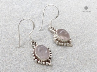 BdOA182 Boucles d'Oreille Argent Massif Quartz