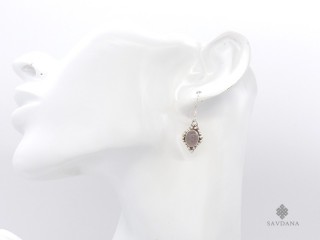 BdOA182 Boucles d'Oreille Argent Massif Quartz