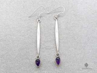 BdOA249 Boucles d'Oreille Argent Massif Améthyste