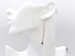 BdOA249 Boucles d'Oreille Argent Massif Améthyste
