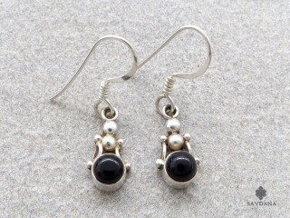 BdOA250 Boucles d'Oreille Argent Massif Onyx